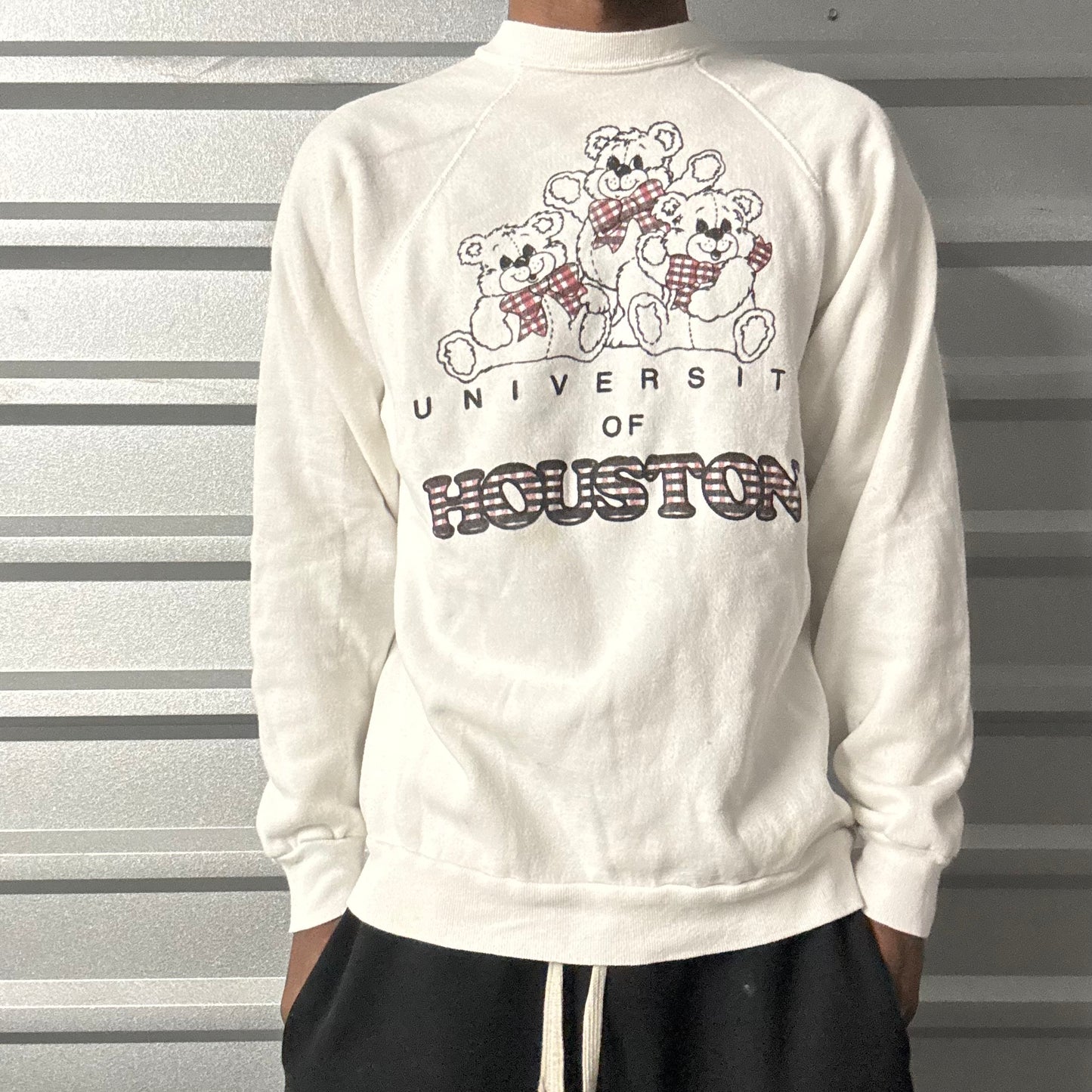 Vintage 90s University of Houston Teddy Bear Crewneck