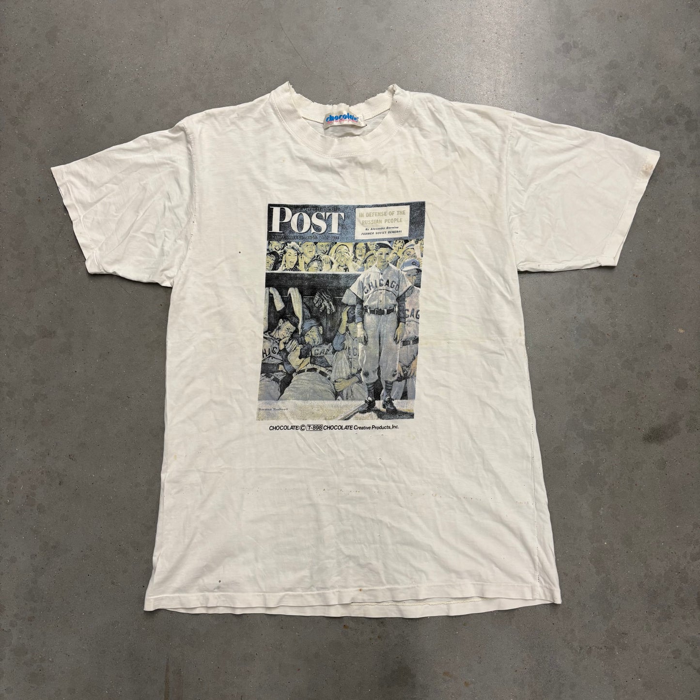 Vintage 90s Norman Rockwell Post Baseball Tee