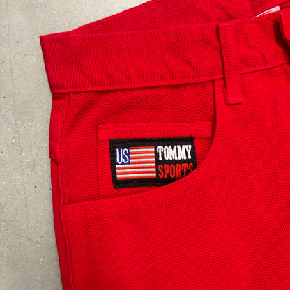 Y2K Bootleg Red Tommy Hilfiger Jorts