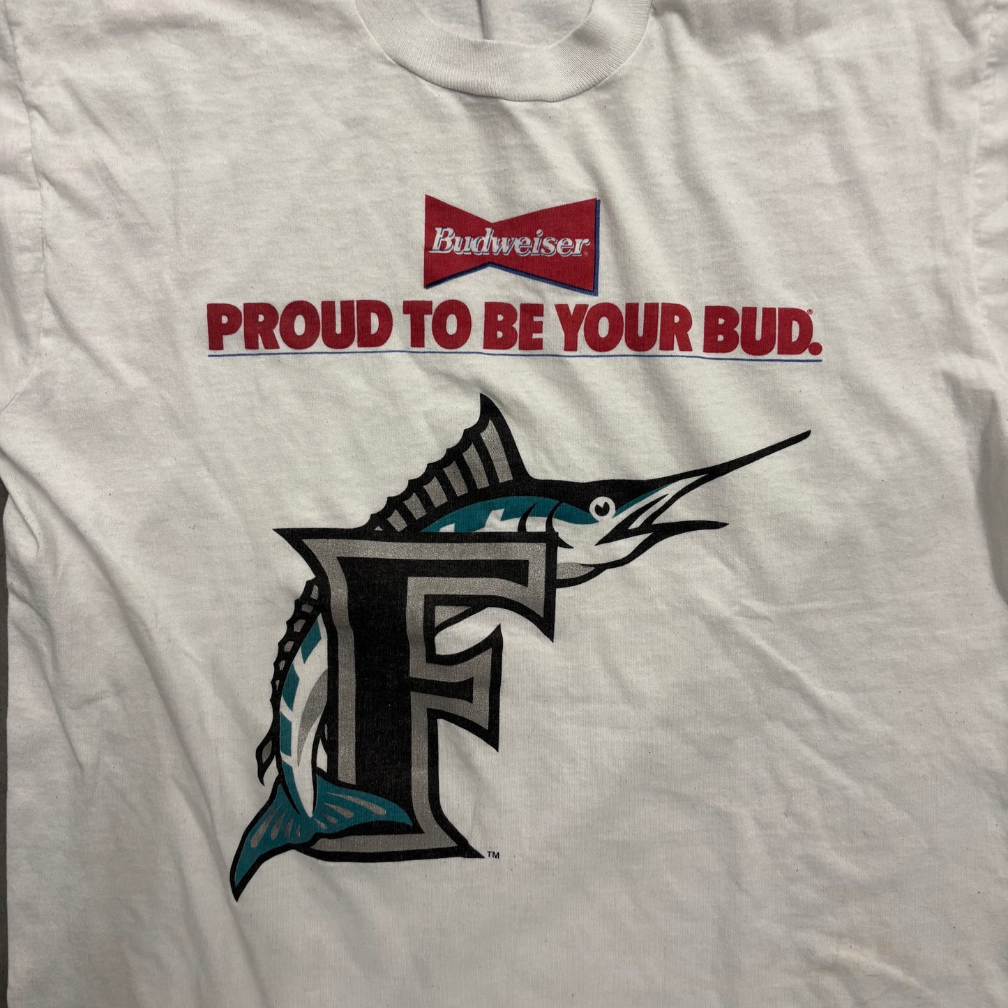 Vintage 90s Budweiser Florida Marlins Tee