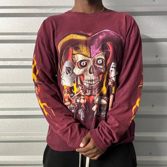 Y2K 01’ Biker Clown Flame Longsleeve