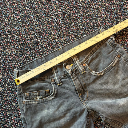 Y2K True Religion Grey Bobby Cut Distressed Denim