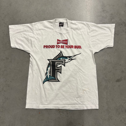Vintage 90s Budweiser Florida Marlins Tee