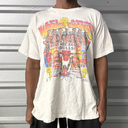 Vintage 93’ Salem Comics Chicago Bulls 3 Time Champions Tee