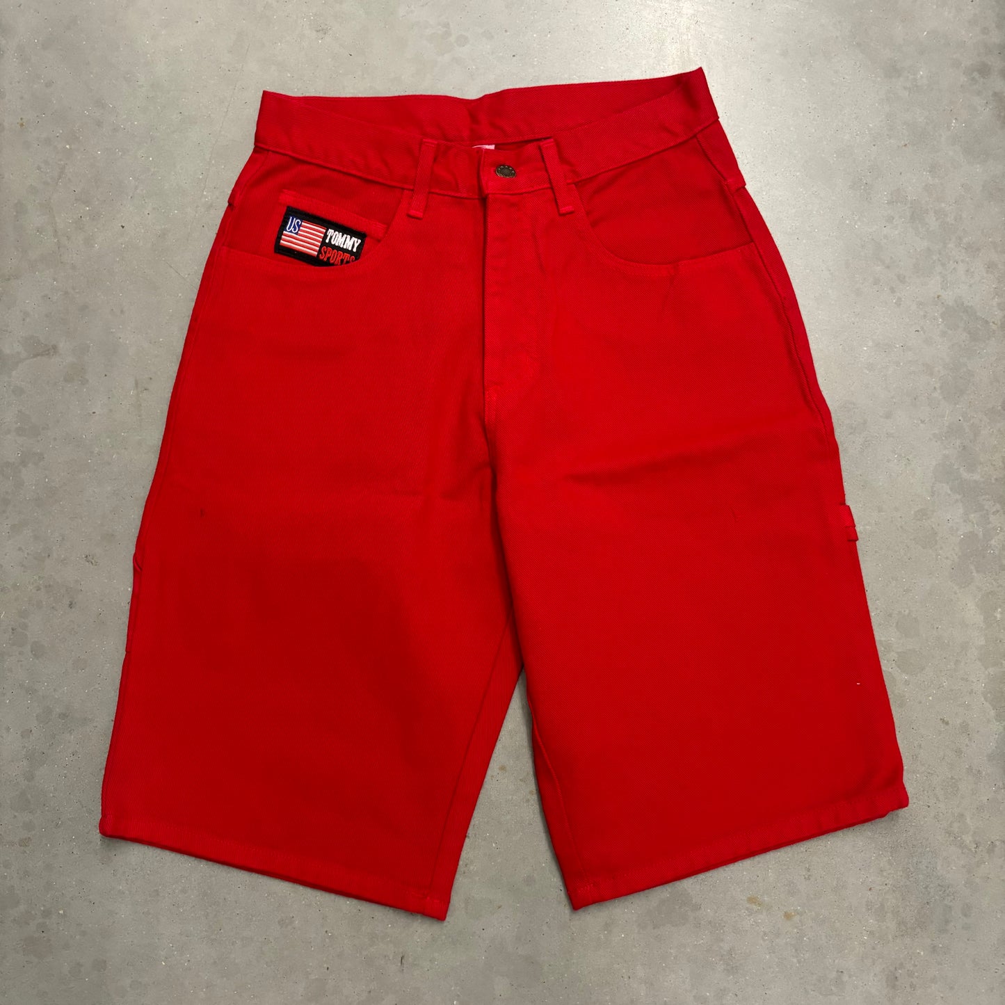 Y2K Bootleg Red Tommy Hilfiger Jorts