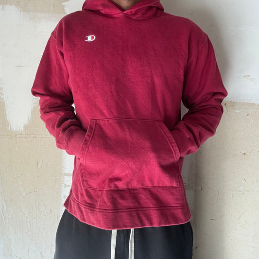 Red Reverse Weave Champion Hoodie