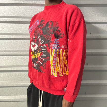 Vintage 90s’ Kansas City Chiefs AOP Crewneck