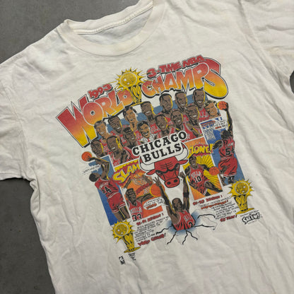 Vintage 93’ Salem Comics Chicago Bulls 3 Time Champions Tee