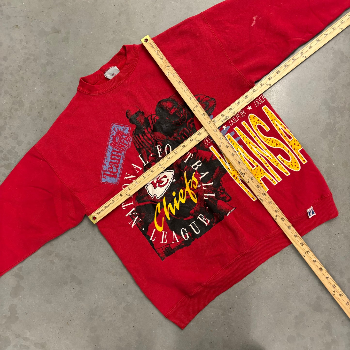 Vintage 90s’ Kansas City Chiefs AOP Crewneck