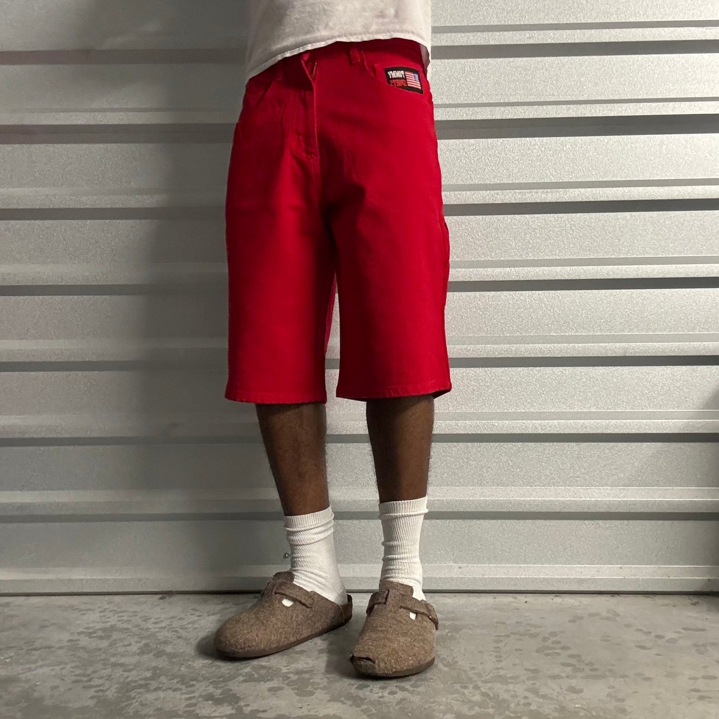 Y2K Bootleg Red Tommy Hilfiger Jorts