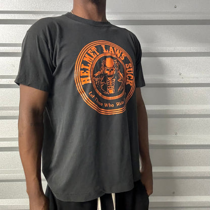 Vintage “Helmet Laws Sucks” Biker Tee