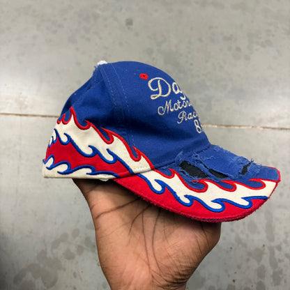 Vintage 80s Dafoe Moto Racing Flame Hat