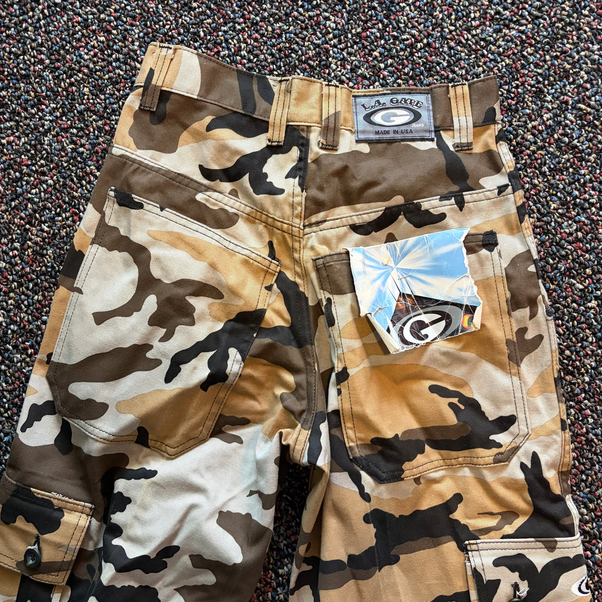 Y2K La Gate Camo Cargo Pants