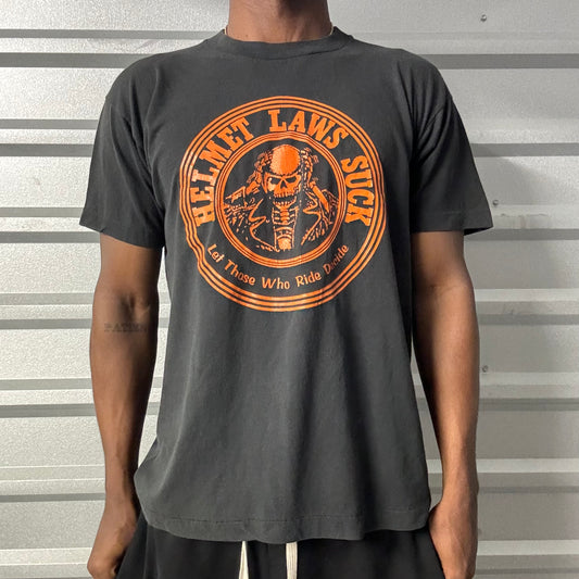 Vintage “Helmet Laws Sucks” Biker Tee