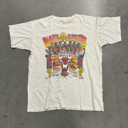 Vintage 93’ Salem Comics Chicago Bulls 3 Time Champions Tee