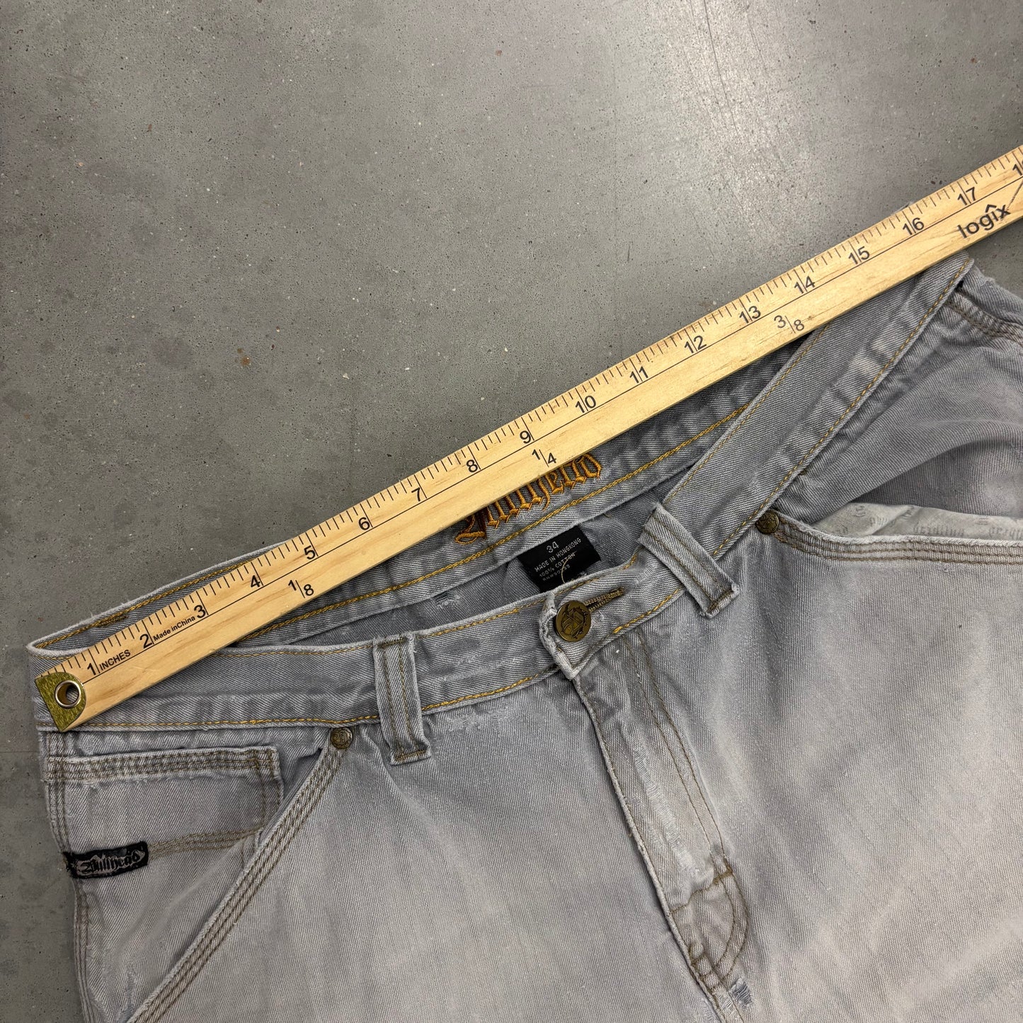 Y2K Bullhead Grey Faded Distressed Jorts