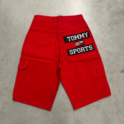 Y2K Bootleg Red Tommy Hilfiger Jorts