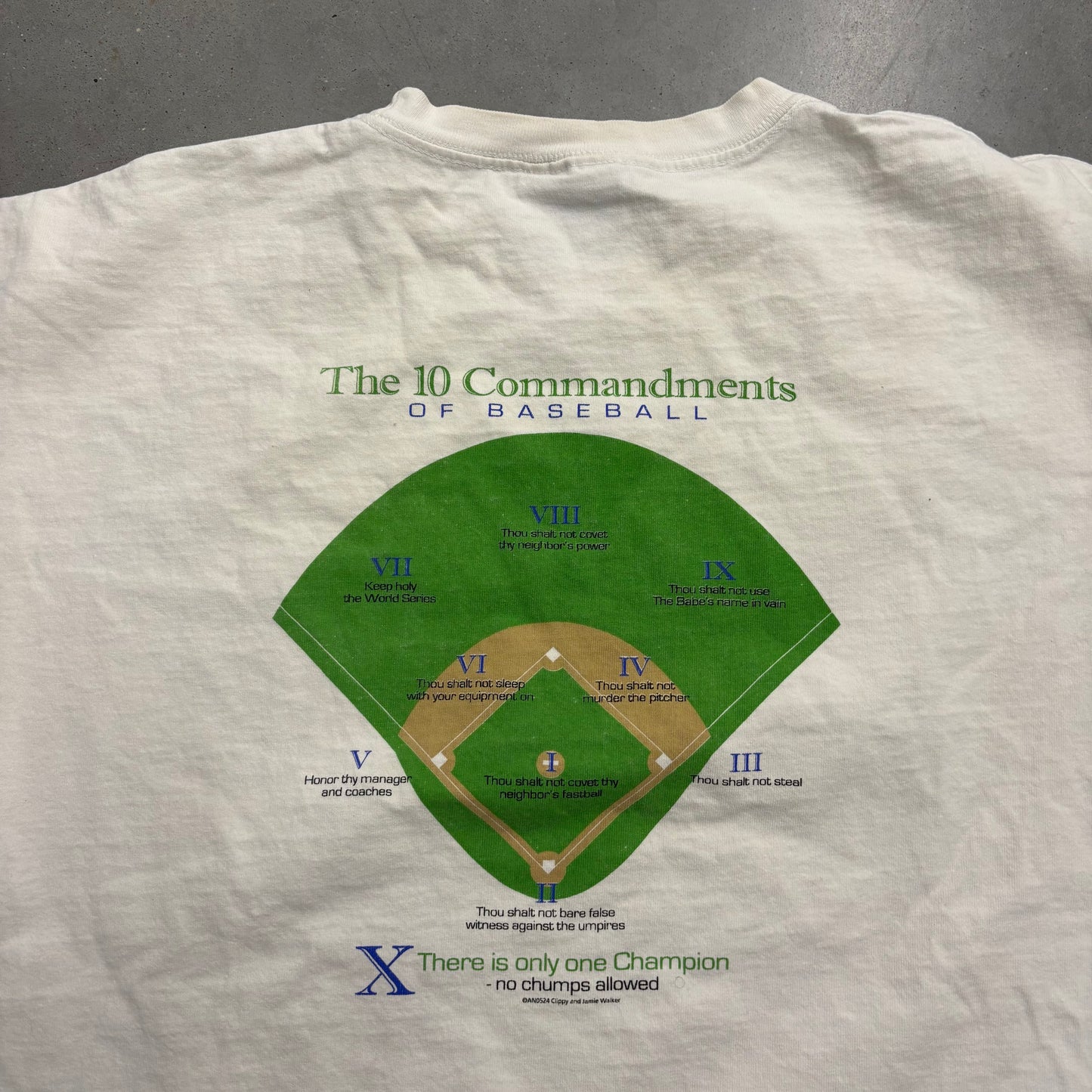 Vintage 90s 10 Commandments Baseball Tee