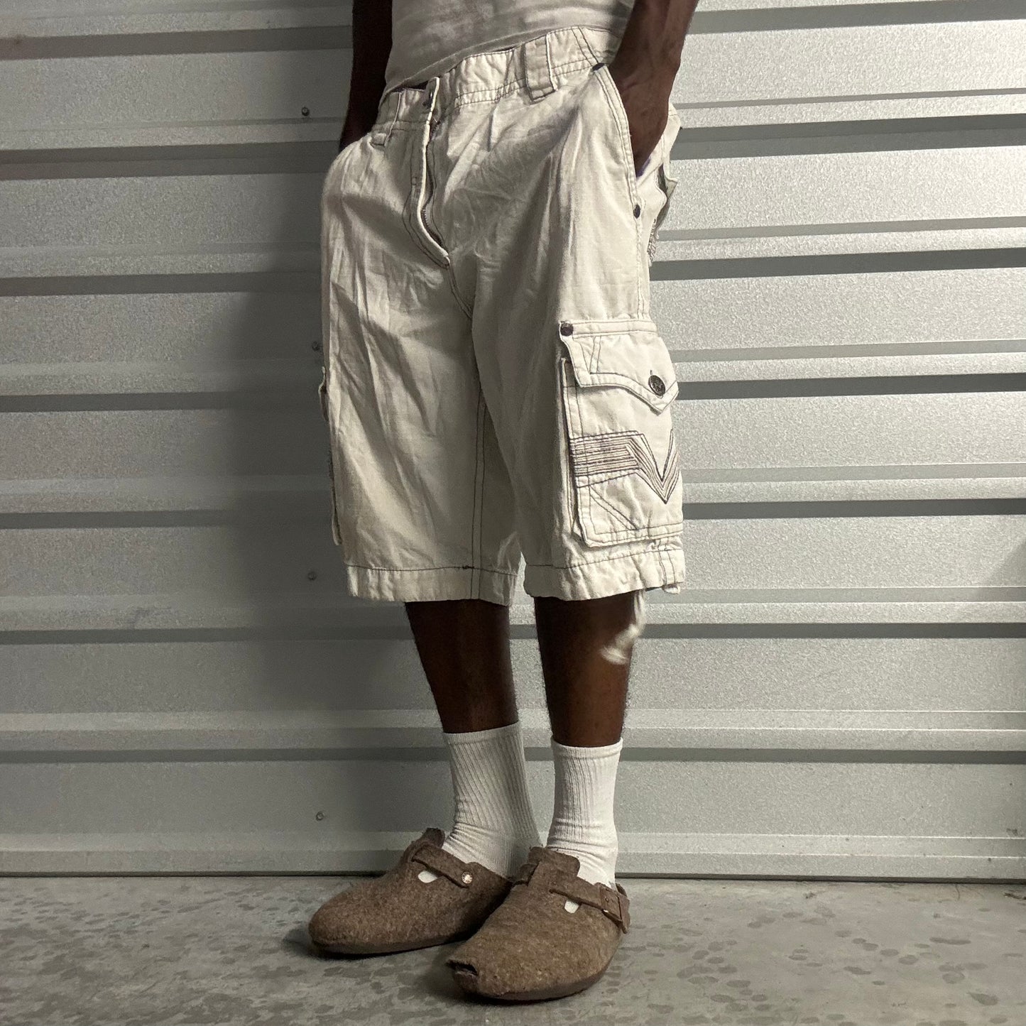 Y2K White Affliction Cargo Shorts