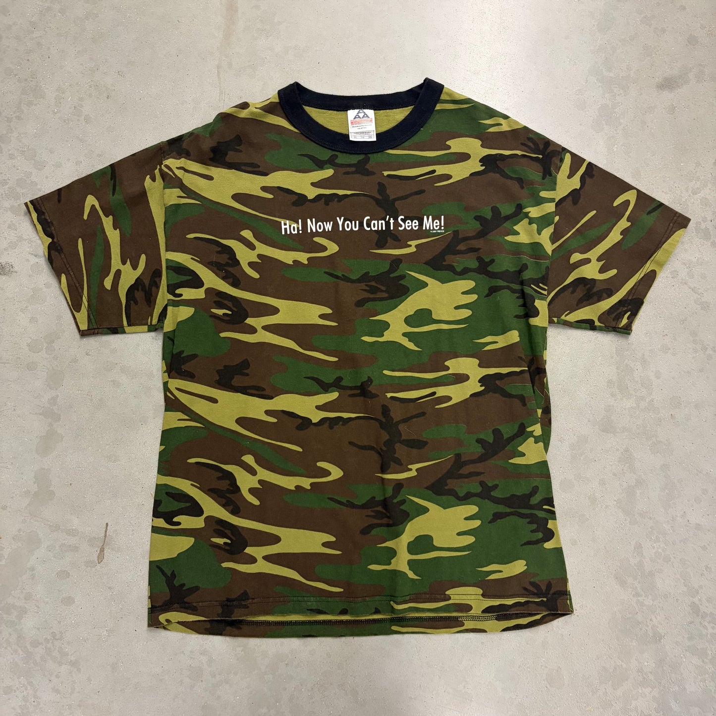 Y2K 01’ “Ha! Now You Cant See Me”Ringer Tee