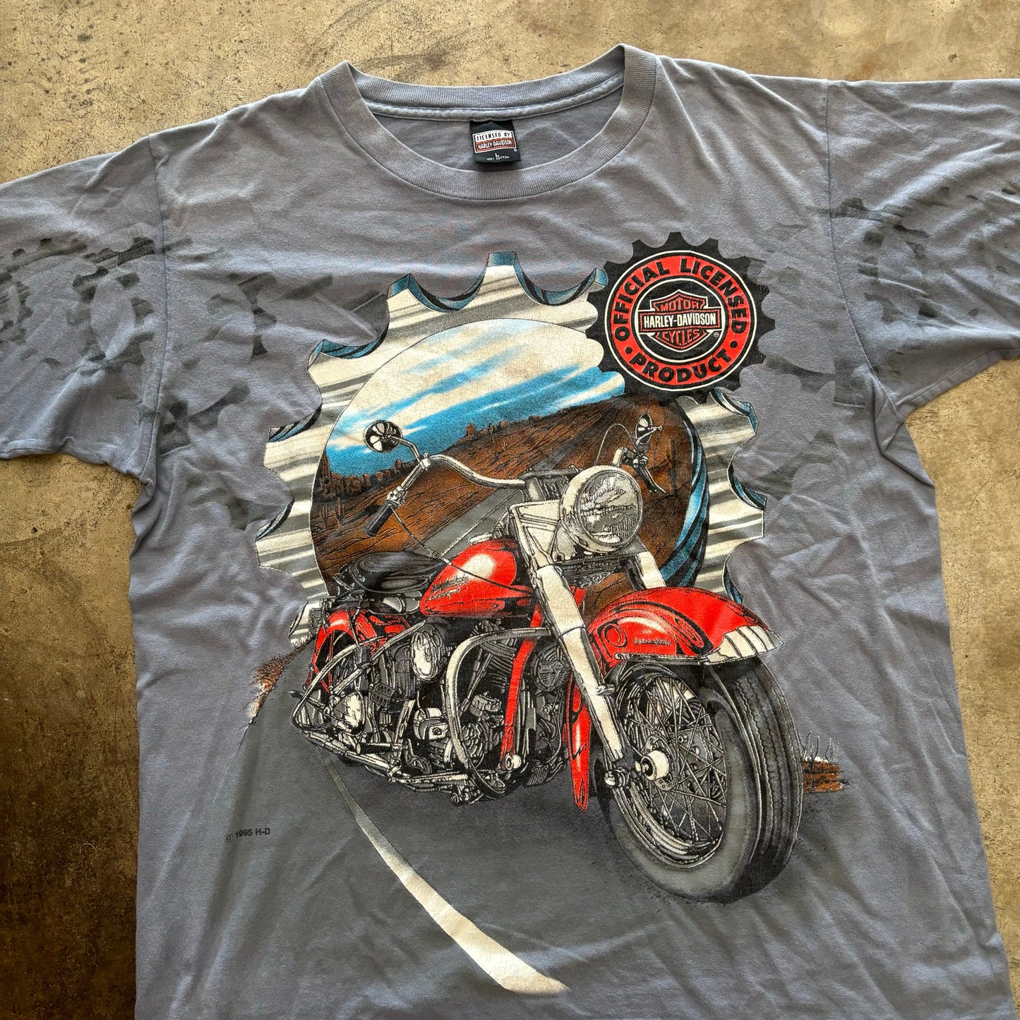 Vintage Harley Davidson AOP Motorcycle Tee