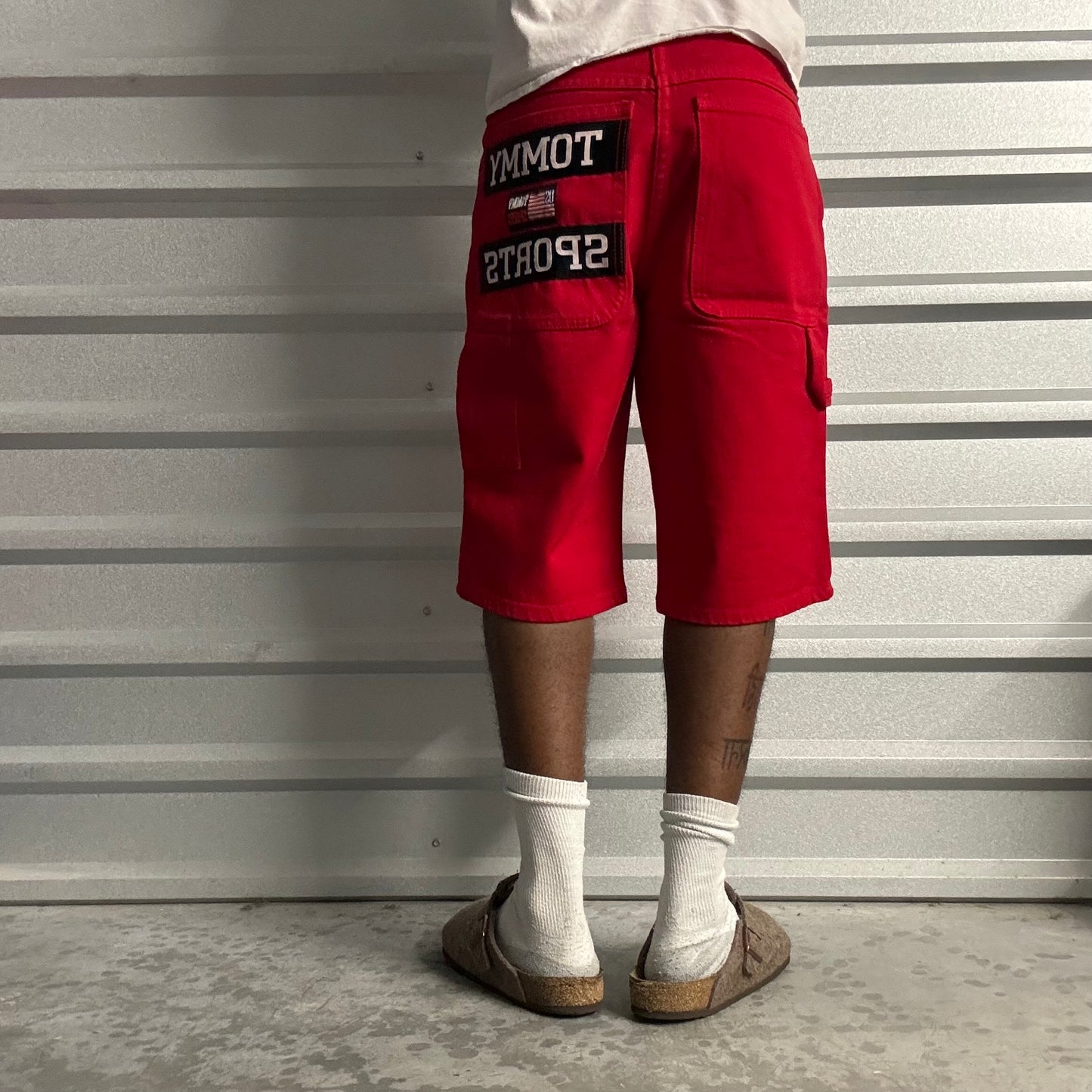 Y2K Bootleg Red Tommy Hilfiger Jorts