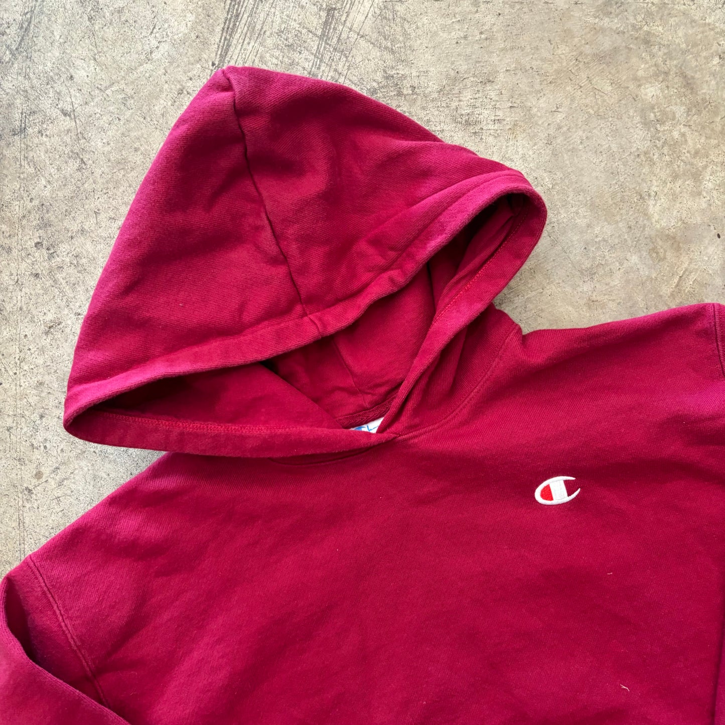 Red Reverse Weave Champion Hoodie