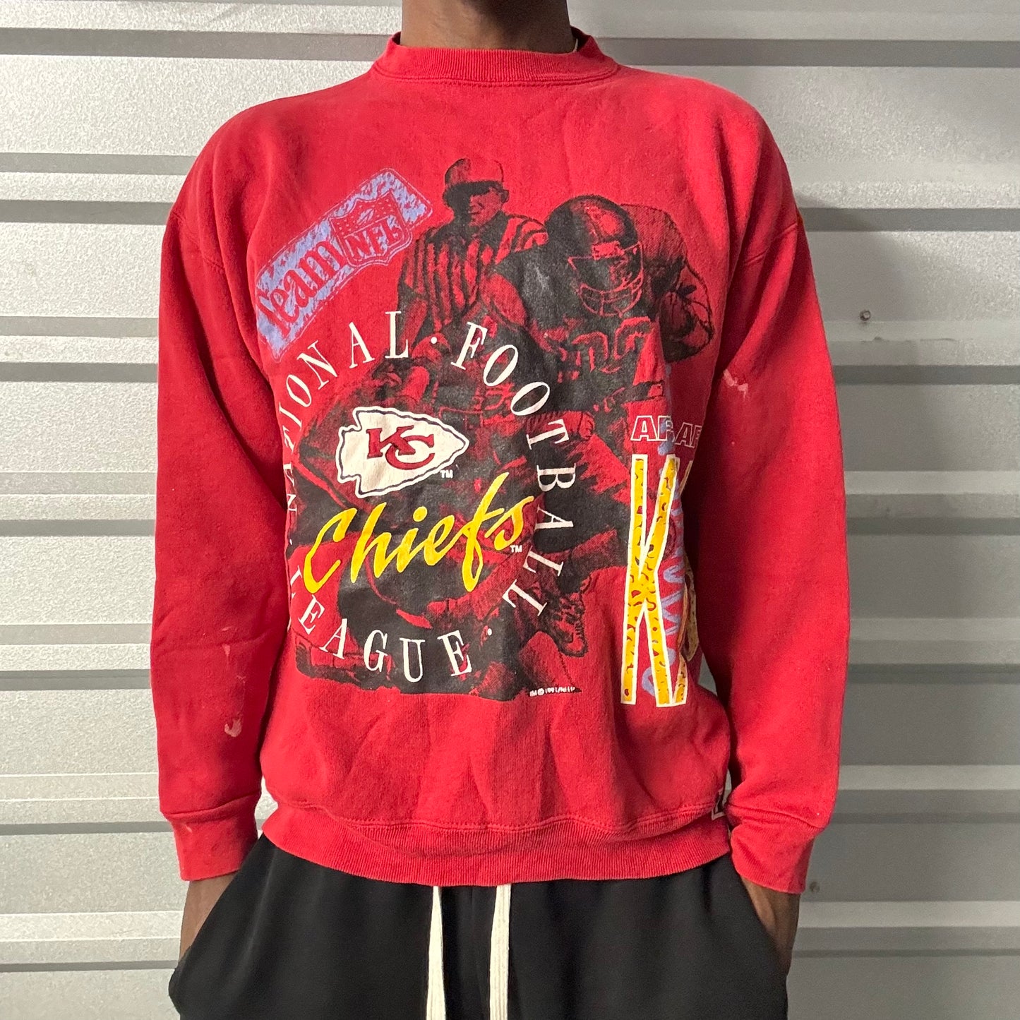 Vintage 90s’ Kansas City Chiefs AOP Crewneck