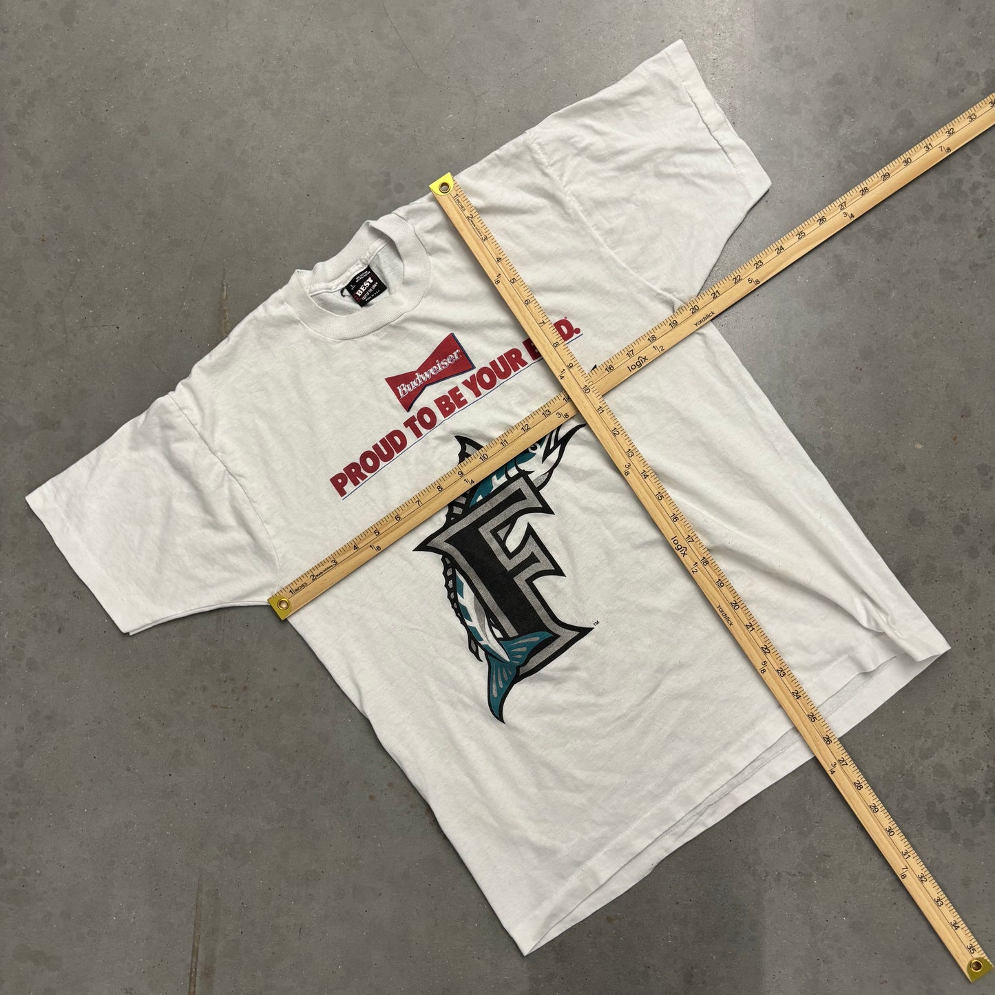 Vintage 90s Budweiser Florida Marlins Tee