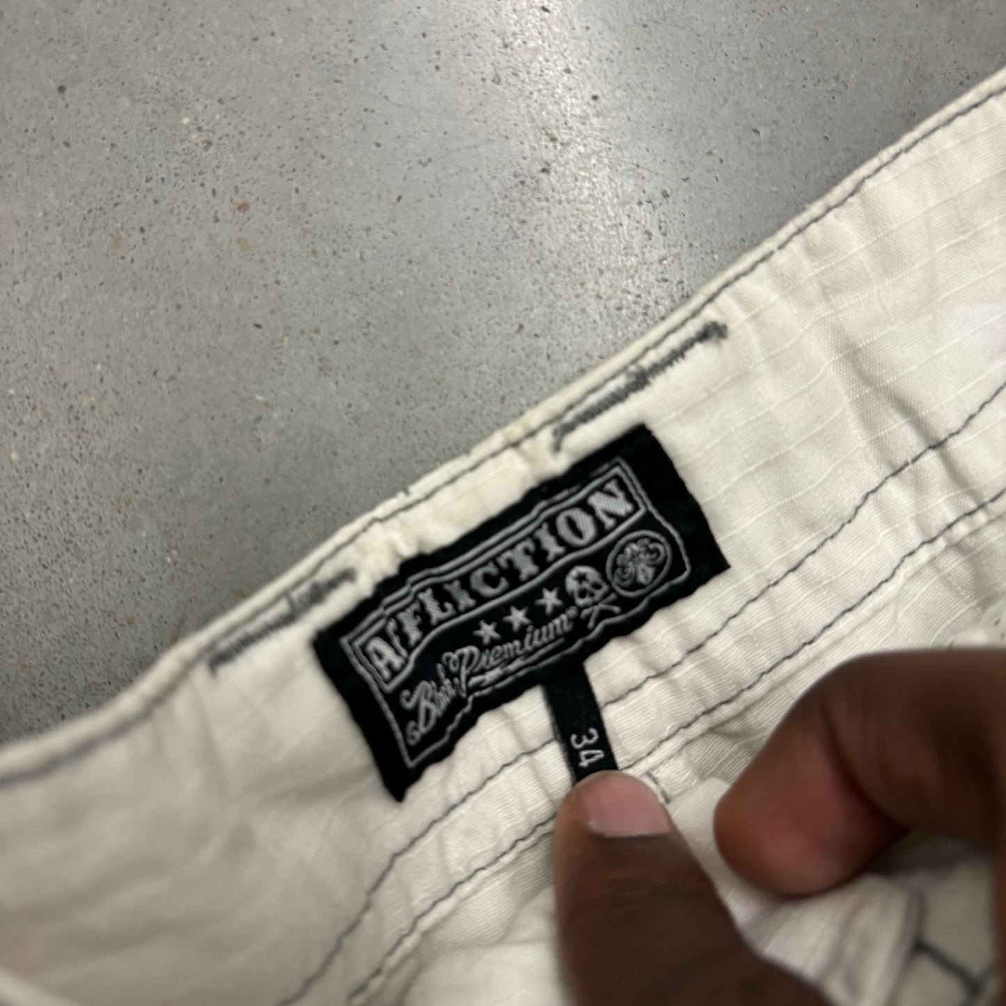 Y2K White Affliction Cargo Shorts