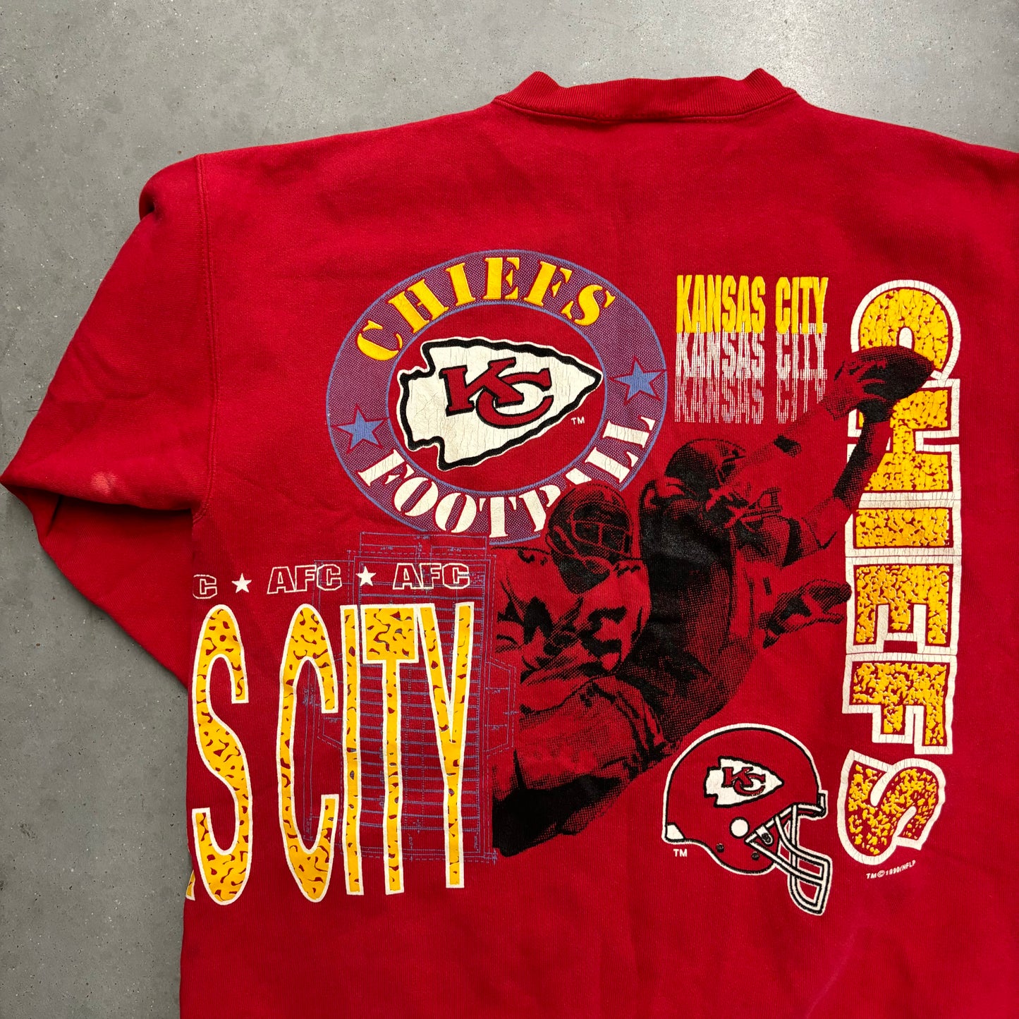 Vintage 90s’ Kansas City Chiefs AOP Crewneck