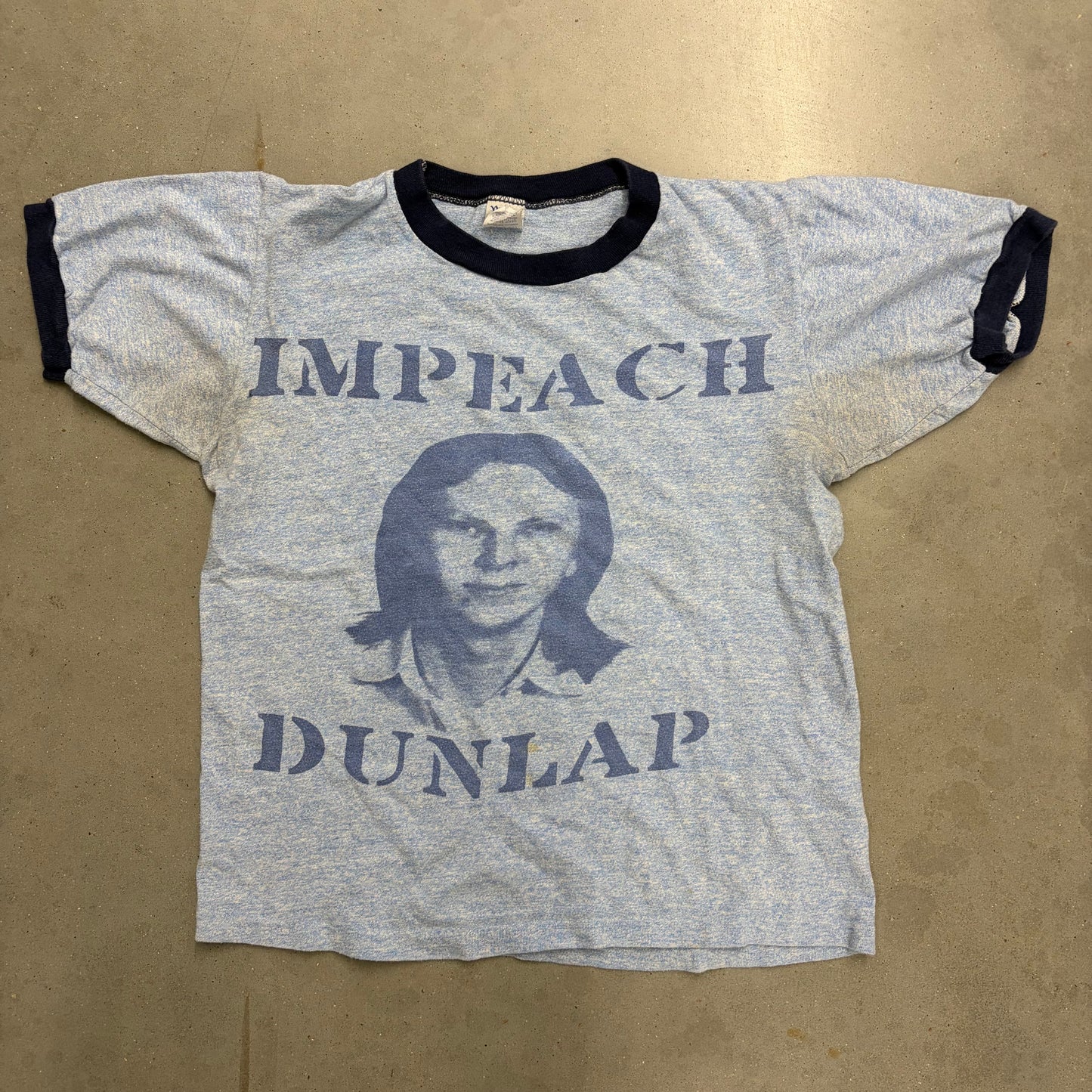 intage 80s “Impeach Dunlap” Ringer Tee