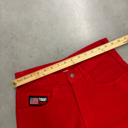 Y2K Bootleg Red Tommy Hilfiger Jorts