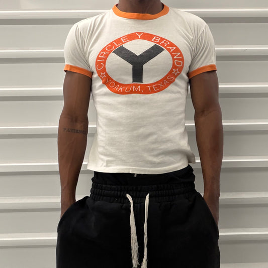 Vintage 80s Circle Y Brand Ringer Tee