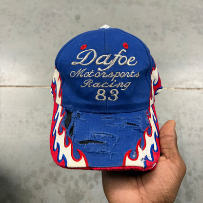Vintage 80s Dafoe Moto Racing Flame Hat